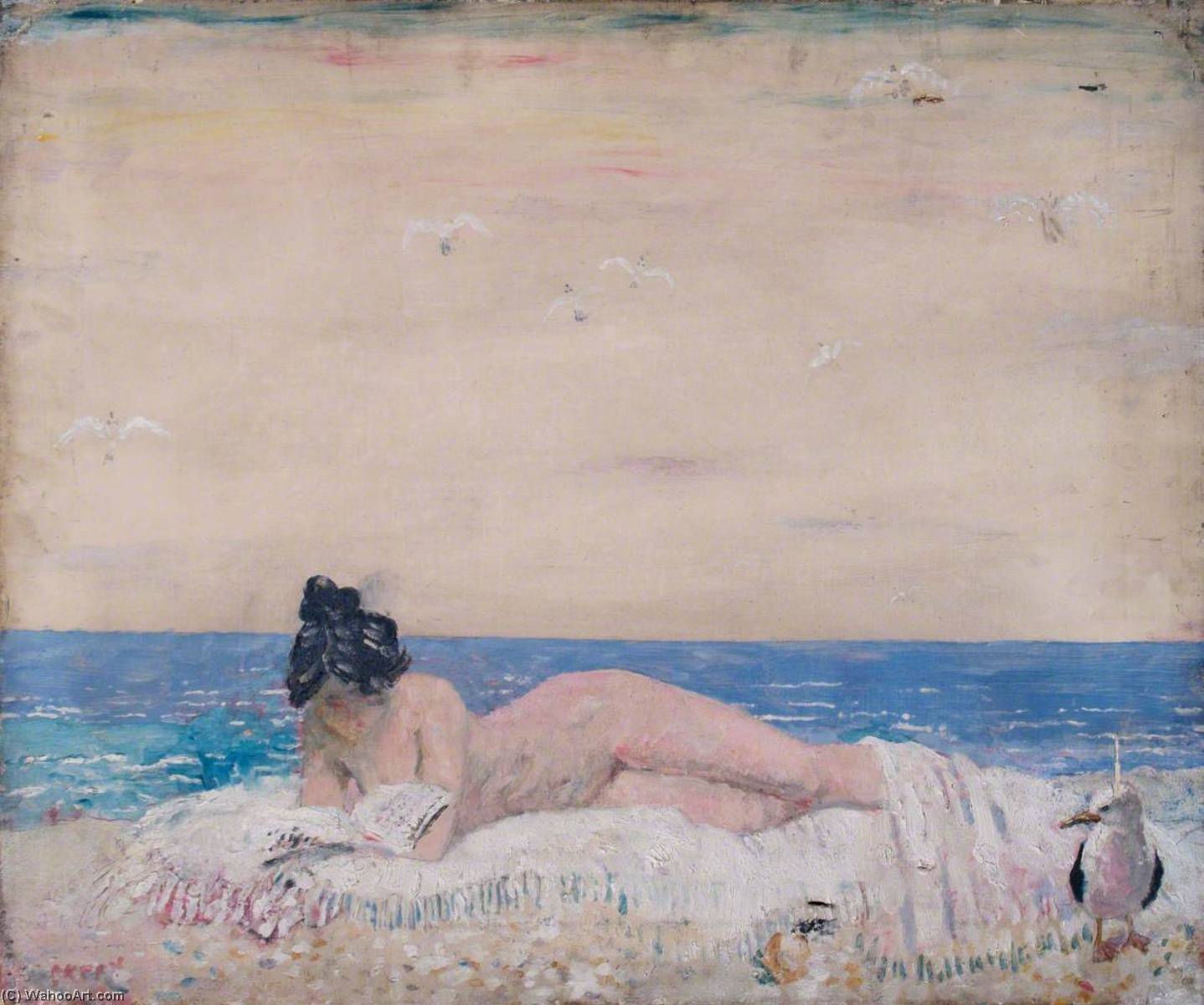 Ordinare Riproduzioni Di Quadri Nude modello femminile (Leggi sul mare), 1931 di William Newenham Montague Orpen | ArtsDot.com