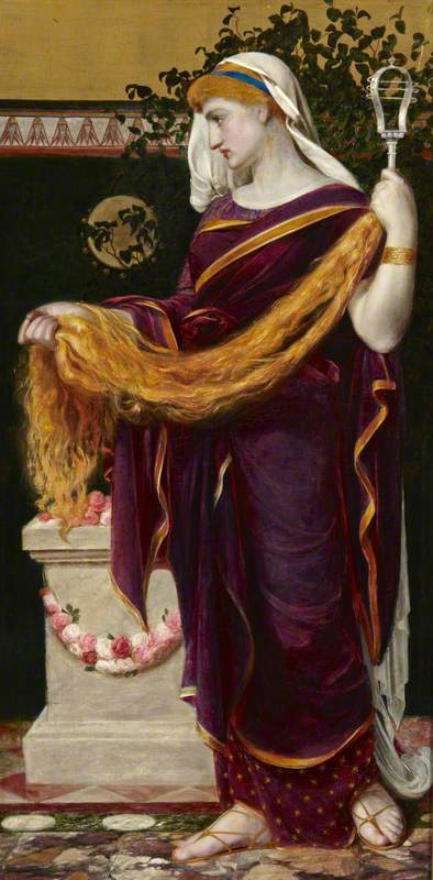 顺序 手工油畫 埃及女王贝伦冰。, 1867 通过 Anthony Frederick Augustus Sandys (1829-1904, United Kingdom) | ArtsDot.com