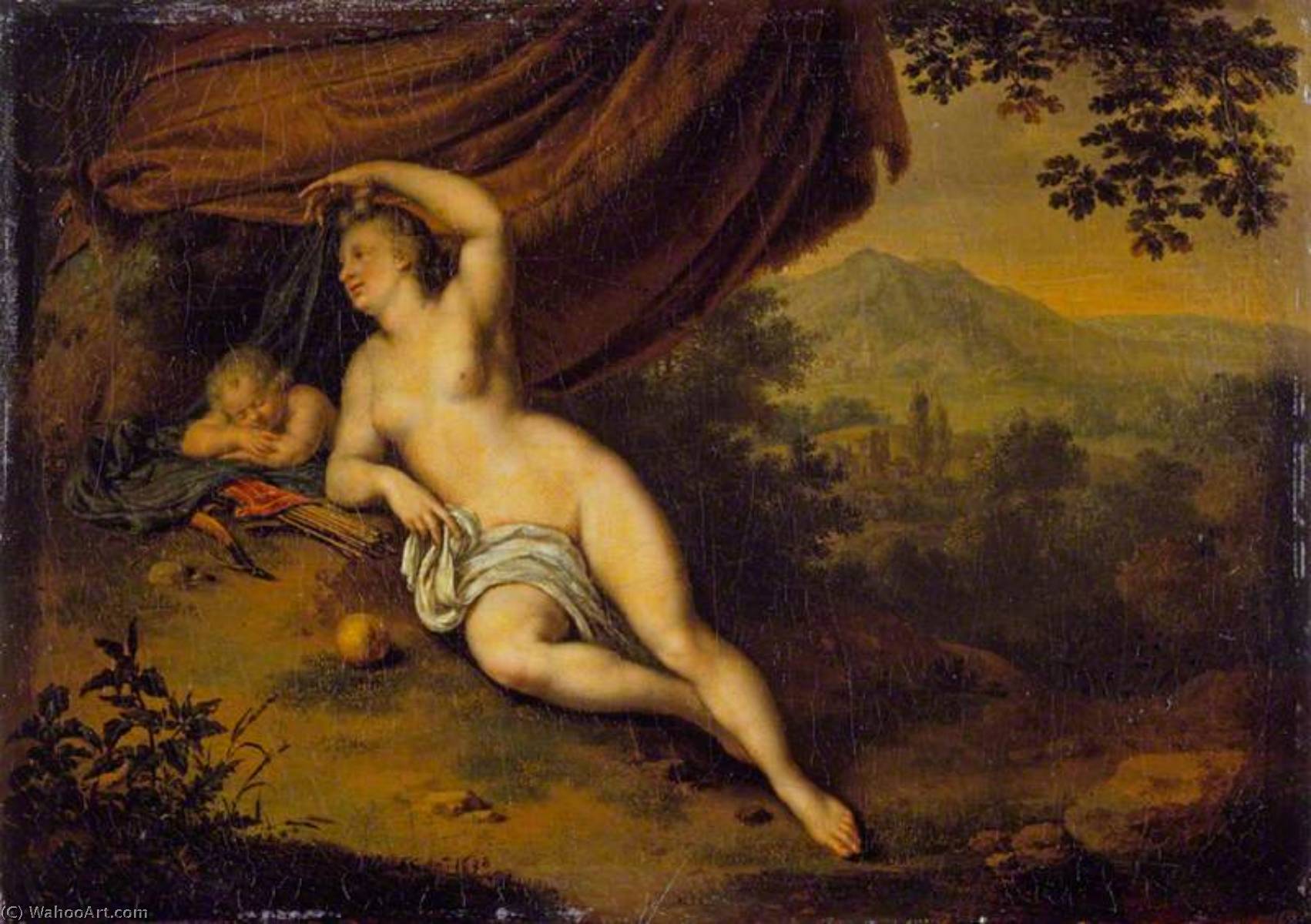 Order Paintings Reproductions Venus and Cupid, 1698 by Willem Van Mieris (1662-1747, Netherlands) | ArtsDot.com