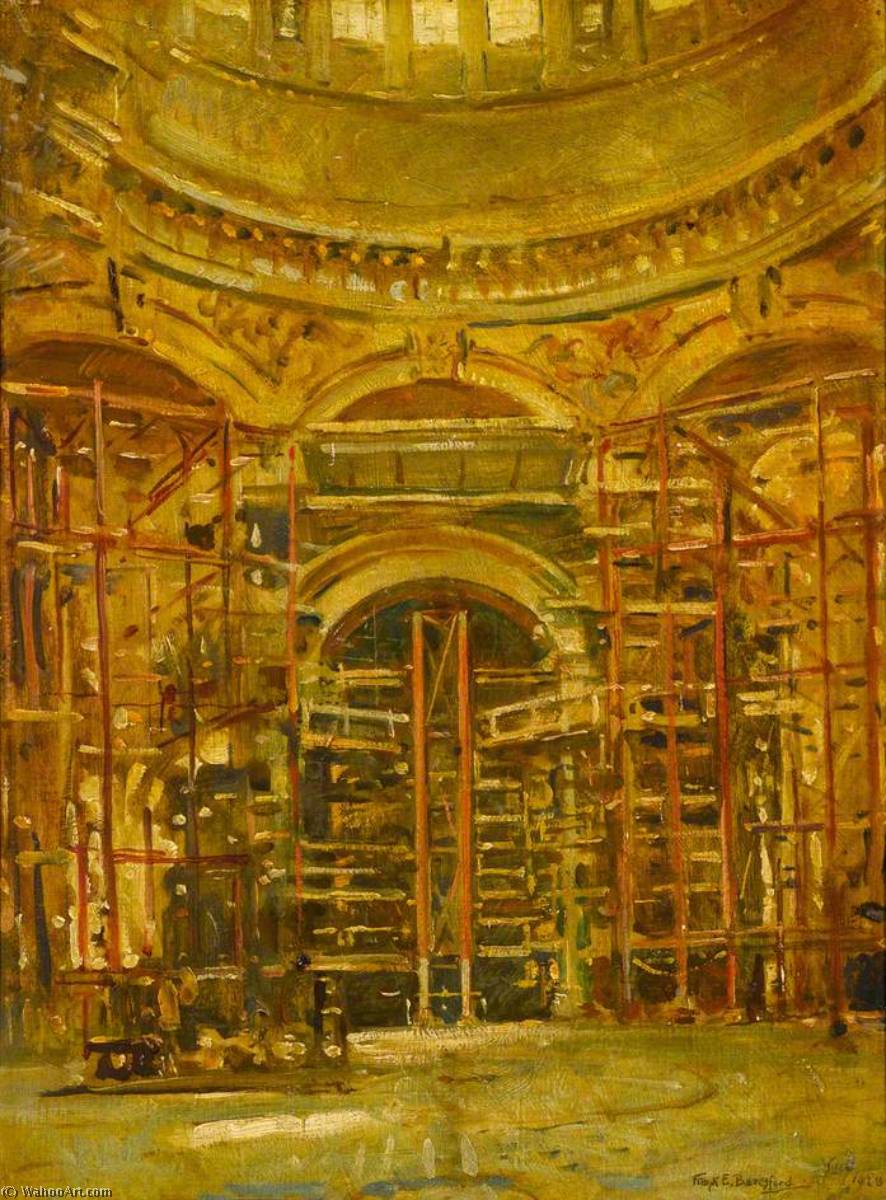 Order Oil Painting Replica Scaffolding During the Repairs to St Paul`s Cathedral, 1928, 1928 by Frank Ernest Beresford (Inspired By) (1881-1967, United Kingdom) | ArtsDot.com