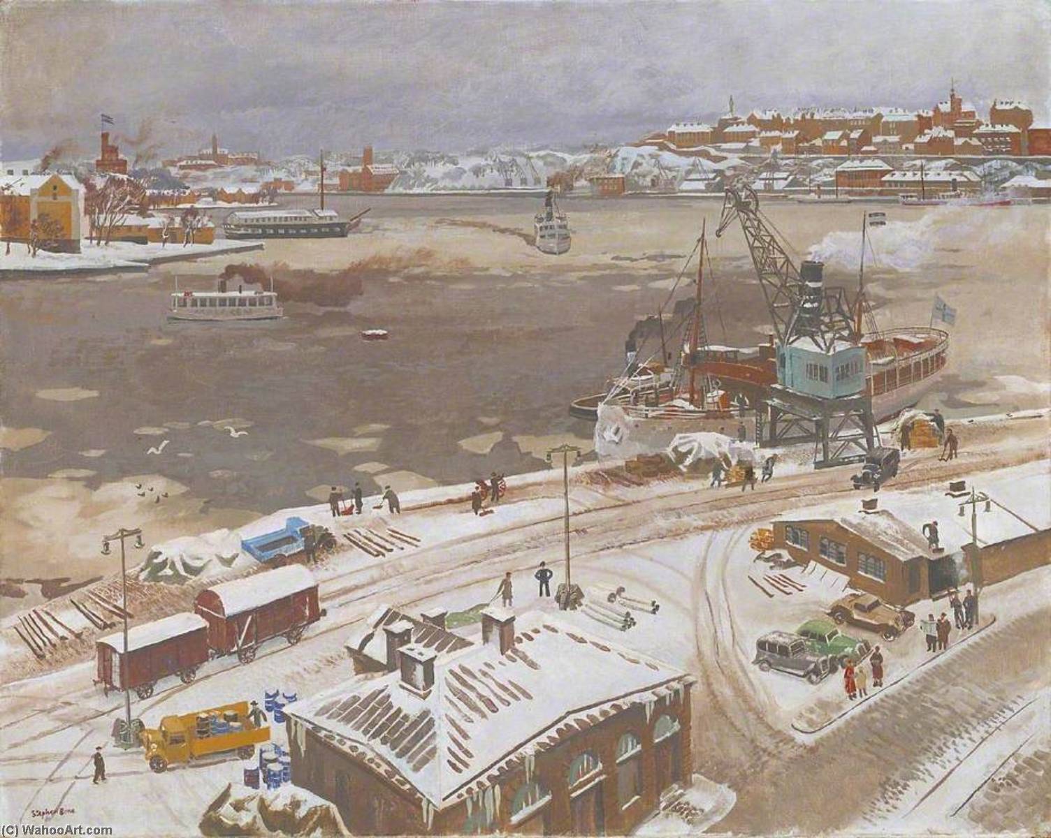 Order Artwork Replica Stockholm in Winter, 1928 by Stephen Bone (Inspired By) (1904-1958, United Kingdom) | ArtsDot.com