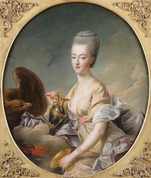 Bestellen Gemälde Reproduktionen Madame la Dauphine Marie Antoinette, en Hébé von François Hubert Drouais (1727-1775, France) | ArtsDot.com