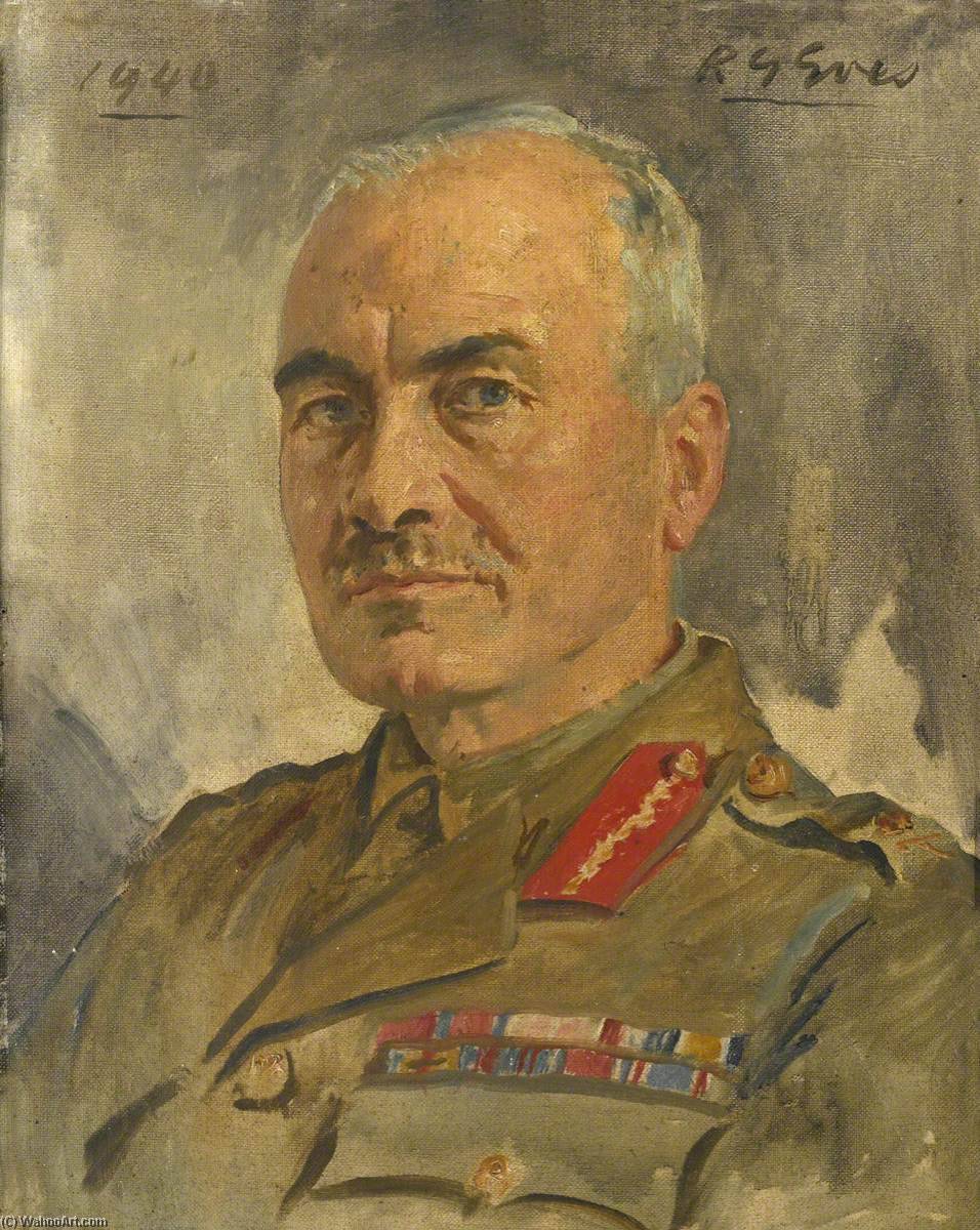 Order Artwork Replica Lieutenant General Sir Ronald Forbes Adam (1885–1982), Bt, c.1940, 1940 by Reginald Grenville Eves (1876-1941) | ArtsDot.com