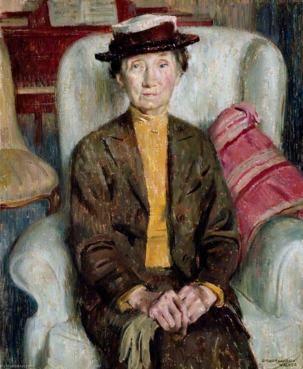 順序 手描き油絵 おばさん, 1946 バイ Bernard Fleetwood Walker (に触発された) (1893-1965, United Kingdom) | ArtsDot.com