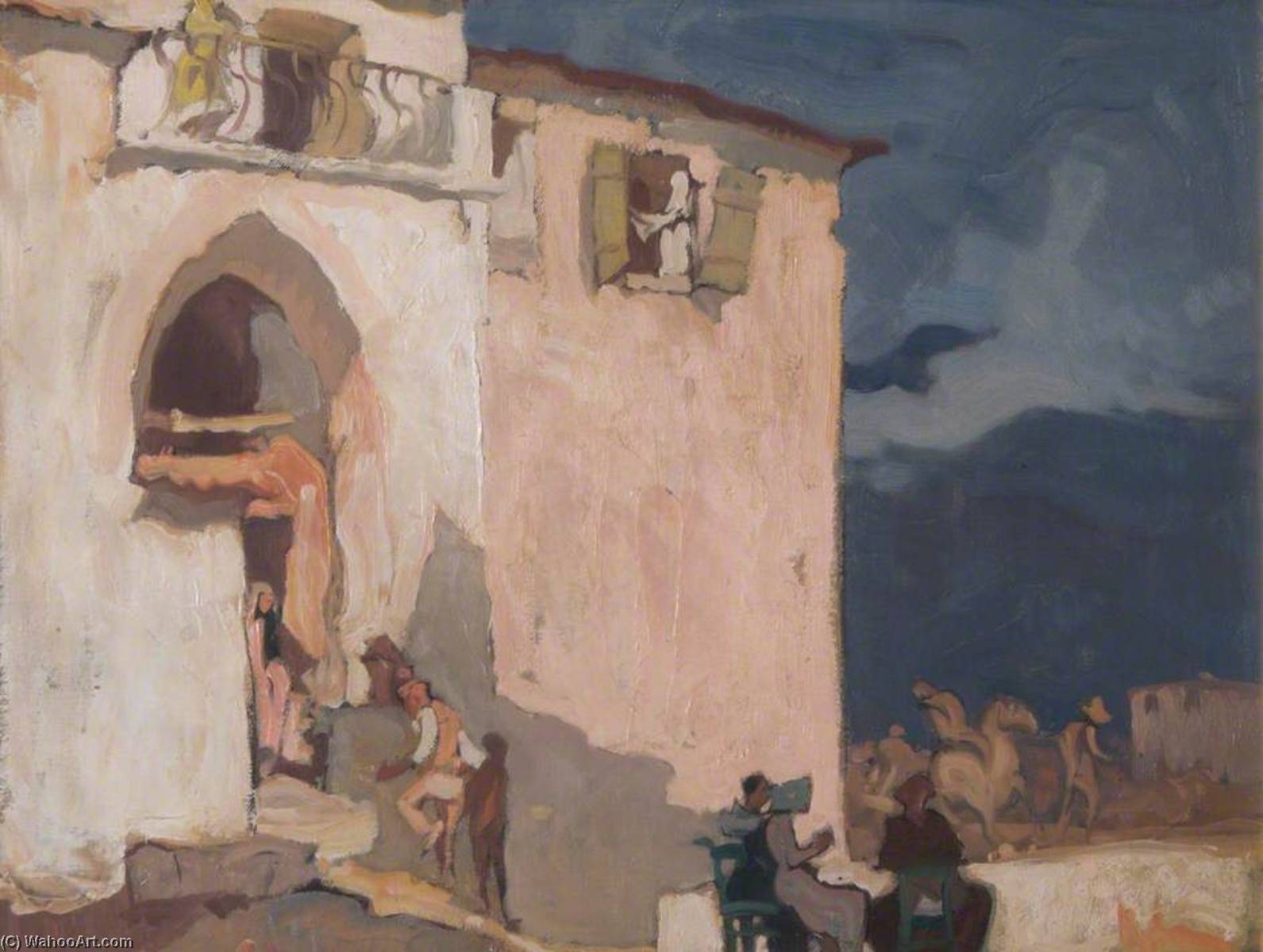 Old Houses, Taormina, Sicily, 1910 by Frank William Brangwyn Frank William Brangwyn | ArtsDot.com