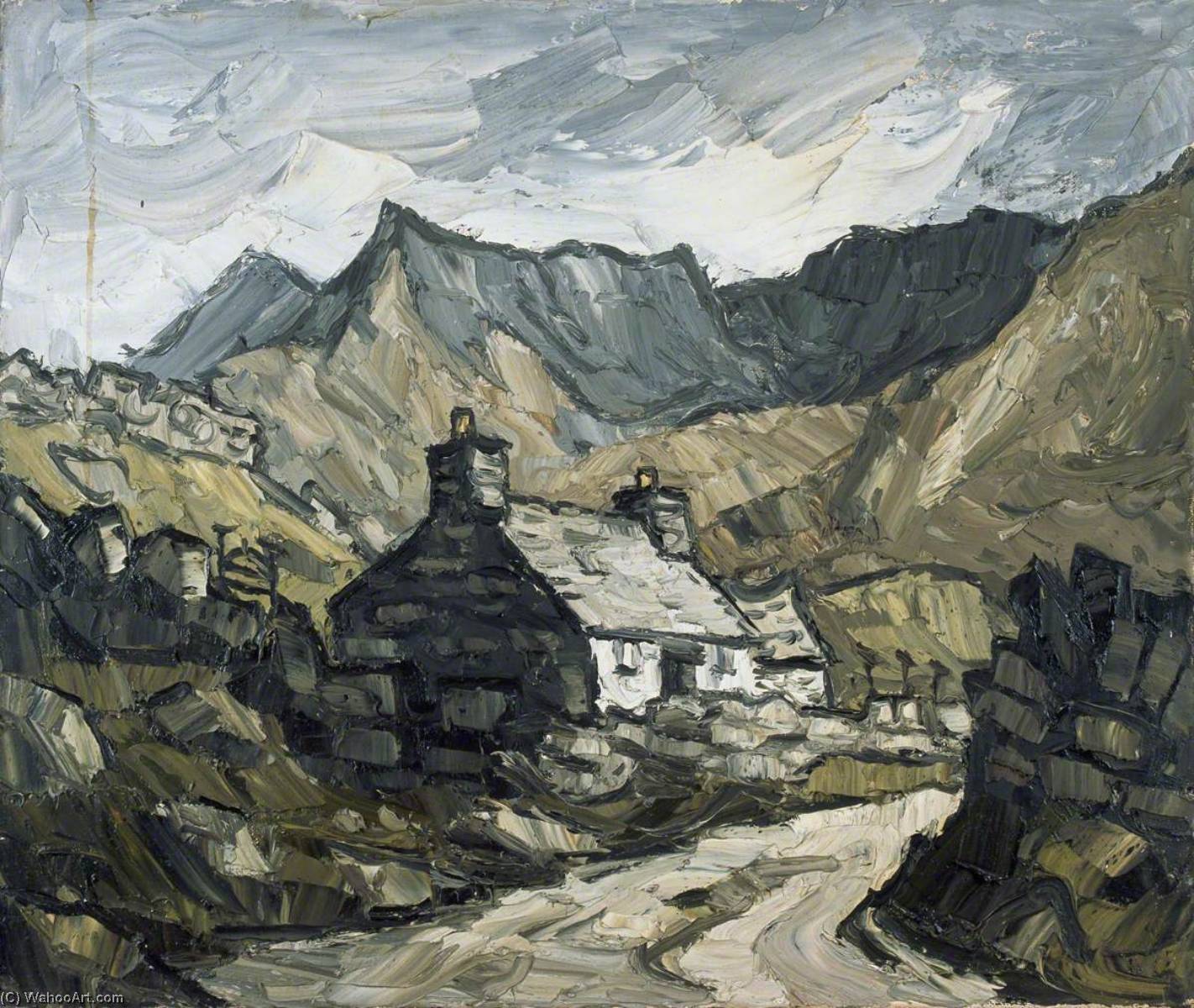 Roadside Cottage, Eryri, 1950 von John Kyffin Williams (1918-2006, United Kingdom) John Kyffin Williams | ArtsDot.com