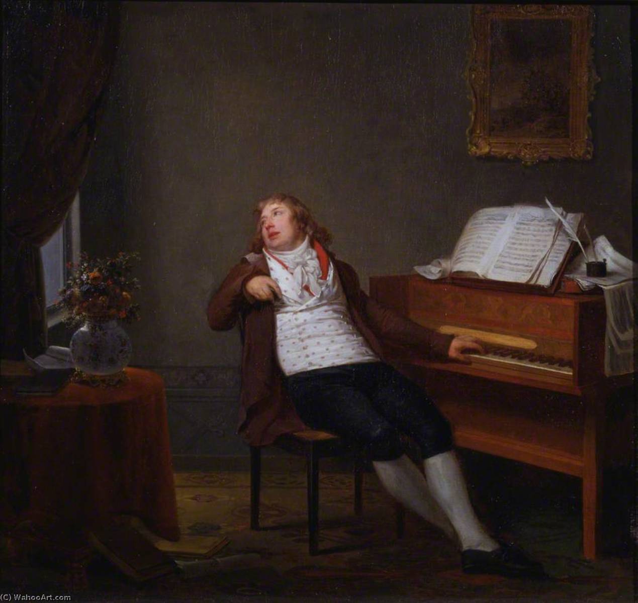 順序 「アート再現 Jan Ladislav デュセク (1760–1812), 1795 バイ Henri Pierre Danloux (1753-1809, France) | ArtsDot.com