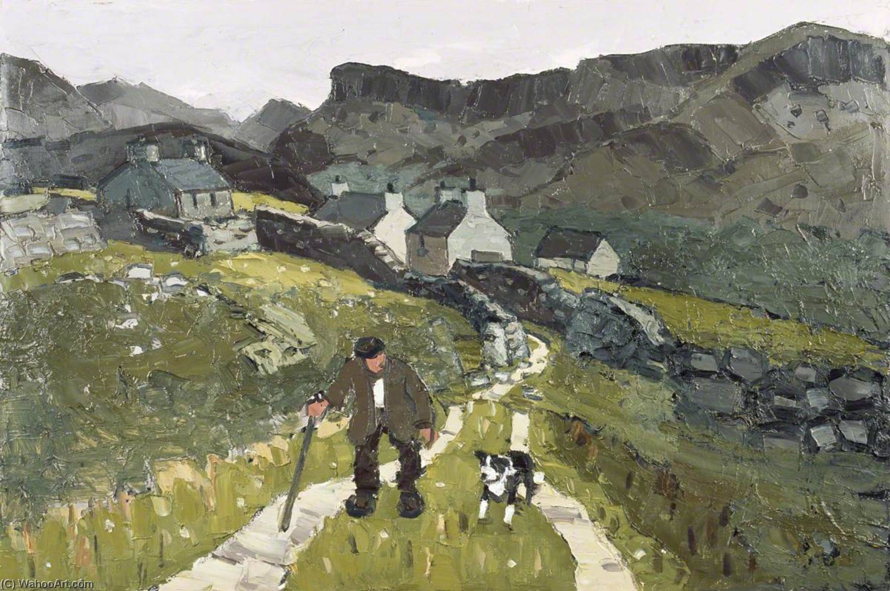 The Way to the Cottages, 2006 by John Kyffin Williams (1918-2006, United Kingdom) John Kyffin Williams | ArtsDot.com