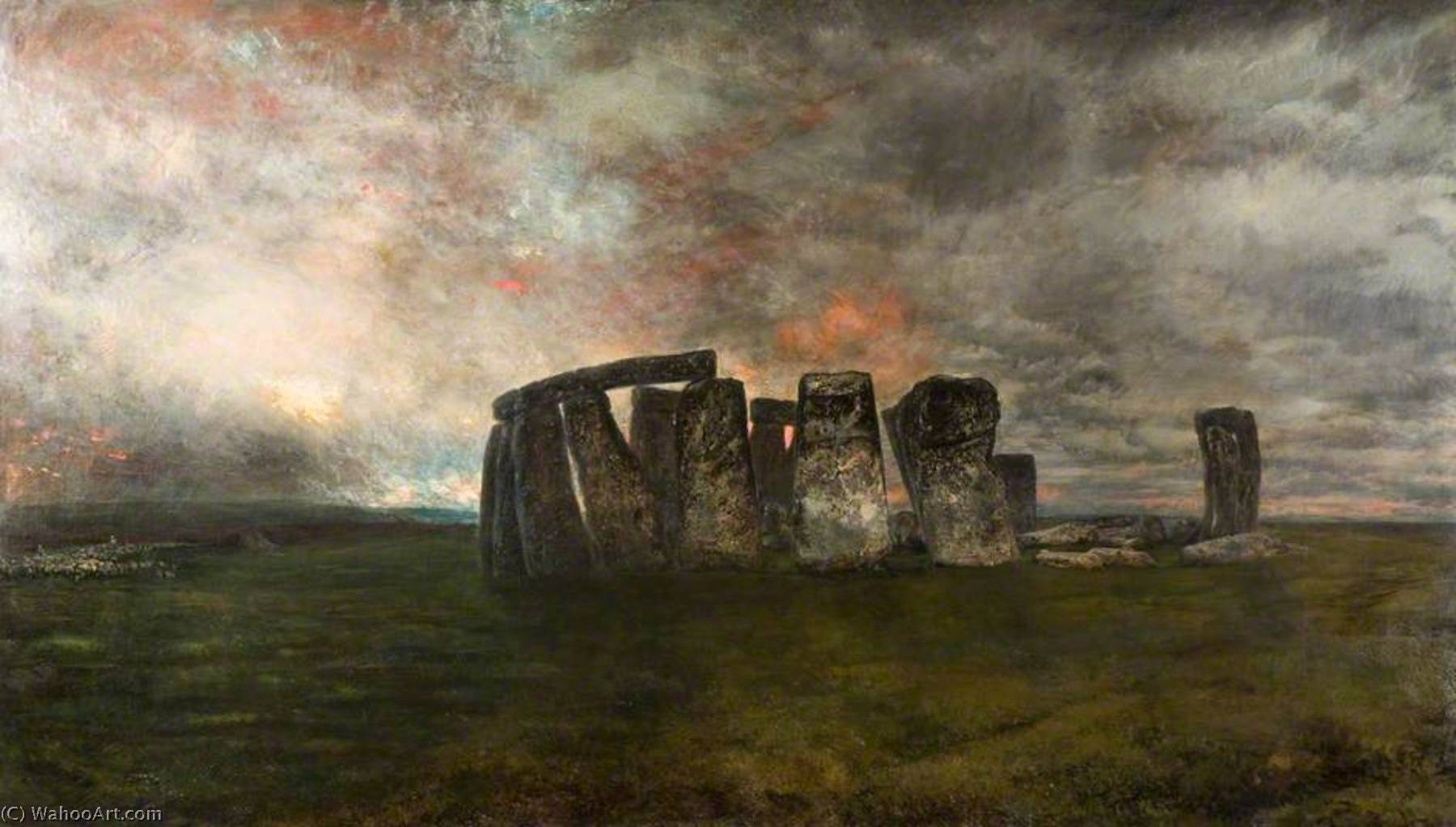 Order Oil Painting Replica Stonehenge by Henry Mark Anthony (1817-1886) | ArtsDot.com