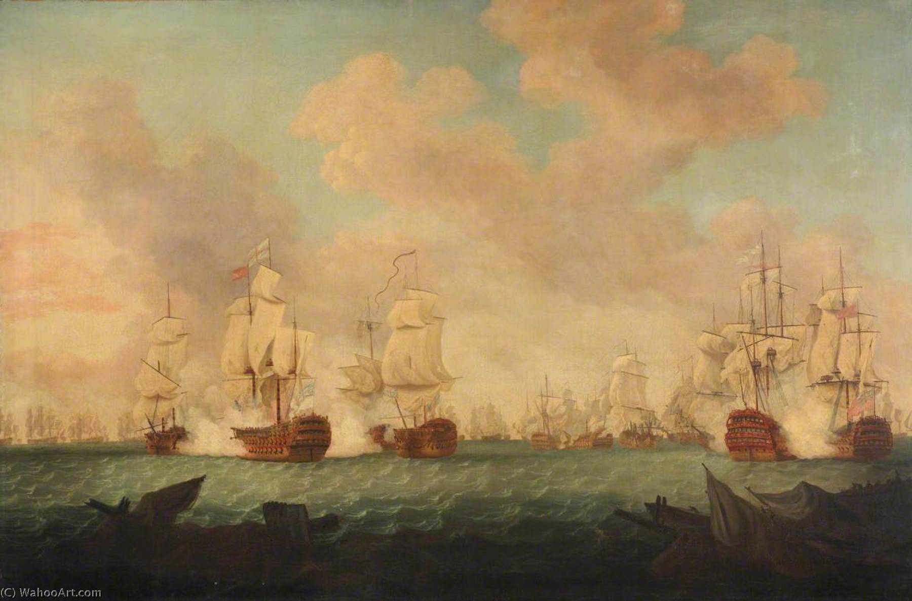 Order Art Reproductions The Battle of The Saints, 12 April 1782 by Richard Paton (1717-1791) | ArtsDot.com