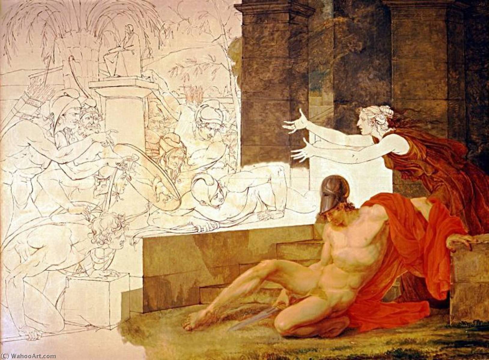 Buy Museum Art Reproductions La mort d`Alcibiade by Jacques Reattu (1760-1833) | ArtsDot.com