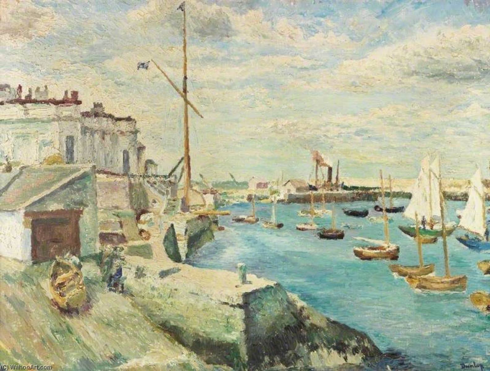Buy Museum Art Reproductions Harbour and Customs House, Dún Laoghaire, Ireland, 1939 by Ronald Ossory Dunlop (Inspired By) (1894-1973, Ireland) | ArtsDot.com
