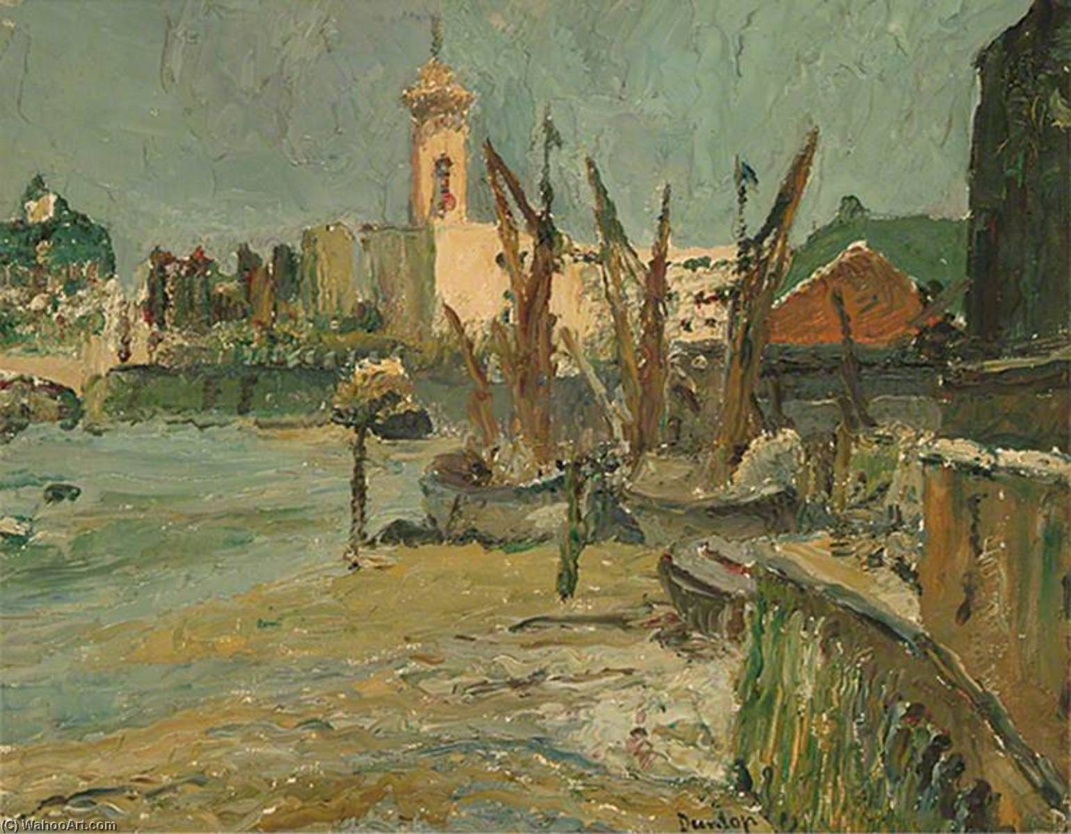Order Oil Painting Replica The Thames at Lambeth, London by Ronald Ossory Dunlop (Inspired By) (1894-1973, Ireland) | ArtsDot.com