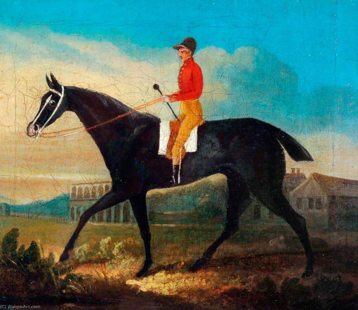 Order Paintings Reproductions Horse with Rider, 1835 by Patrick Branwell Brontë (1817-1848) | ArtsDot.com