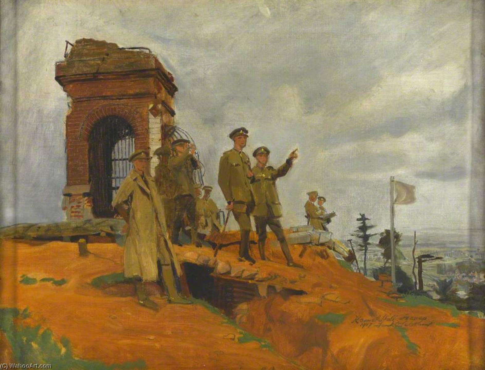 Order Oil Painting Replica George V (1865–1936), at Mount Kemmel, South of Ypres, during His Tour of the Western Front, 1917, 1917 by Frank O Salisbury (Inspired By) (1874-1962, United Kingdom) | ArtsDot.com