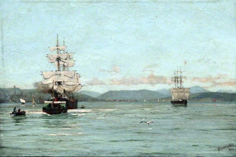 Order Art Reproductions On the Clyde near Greenock, 1901 by Thomas Jacques Somerscales (1842-1927) | ArtsDot.com