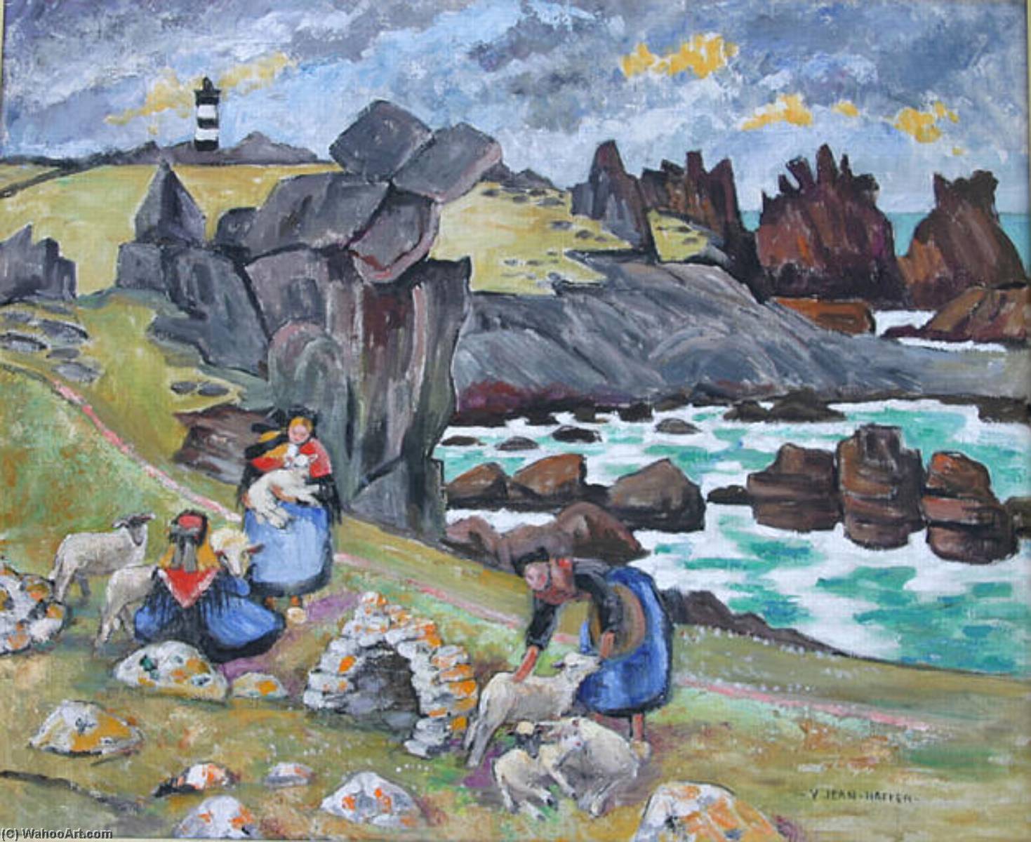 Pedir Reproducciones De Pinturas Ouessantine aux moutons de Yvonne Jean Haffen (Inspirado por) (1895-1993) | ArtsDot.com