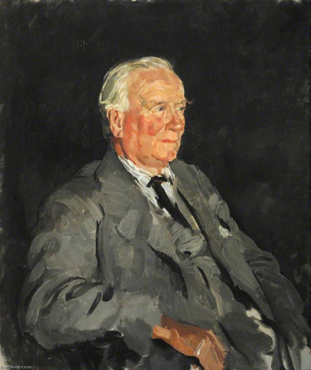 Order Oil Painting Replica Herbert Henry Asquith (1852–1928), 1st Earl of Oxford and Asquith, KG, Scholar (1870), Fellow (1874–1882), Honorary Fellow (1908), Prime Minister (1908–1916), 1925 by Thomas Cantrell Dugdale (1880-1952, United Kingdom) | ArtsDot.com