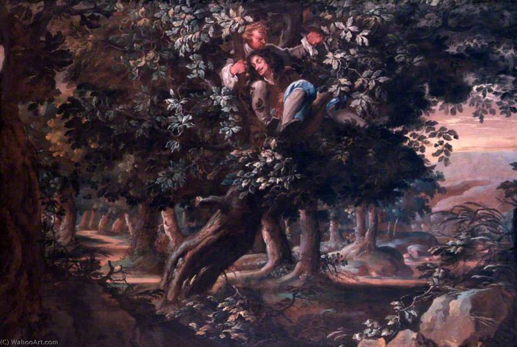 Order Art Reproductions King Charles II and Colonel William Carlos in the Royal Oak, 1660 by Isaac Fuller (1606-1672) | ArtsDot.com