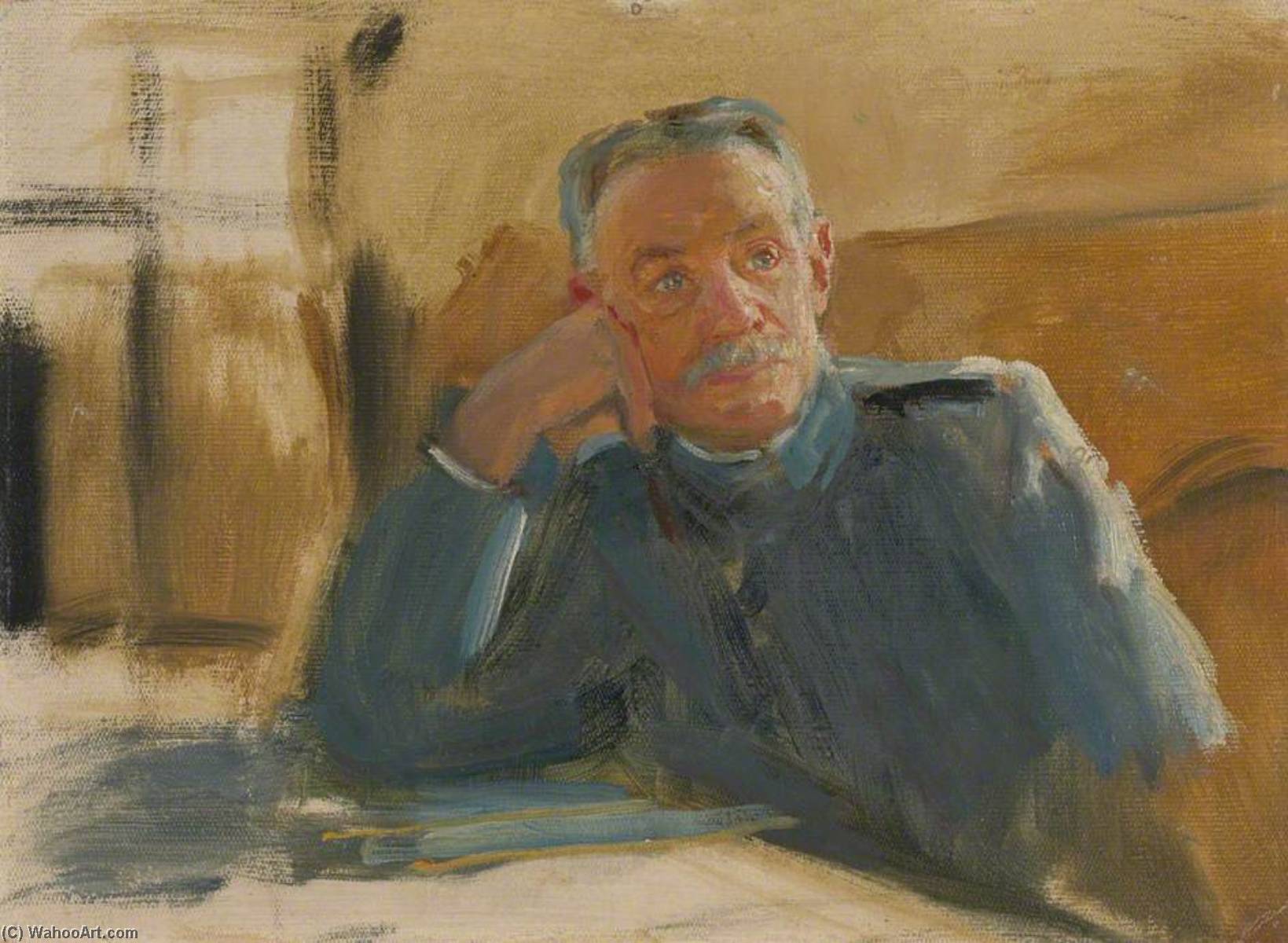 Order Artwork Replica General Emile Belin (1853–1937), French Army Officer (preparatory study for `The Supreme War Council in Session at Versailles on 3rd July 1918`), 1918 by Herbert Arnould Olivier (1861-1952) | ArtsDot.com