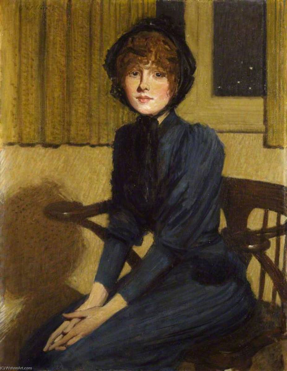 顺序 藝術再現 The Blue Dress, 1892 通过 Philip Wilson Steer (1860-1942, United Kingdom) | ArtsDot.com