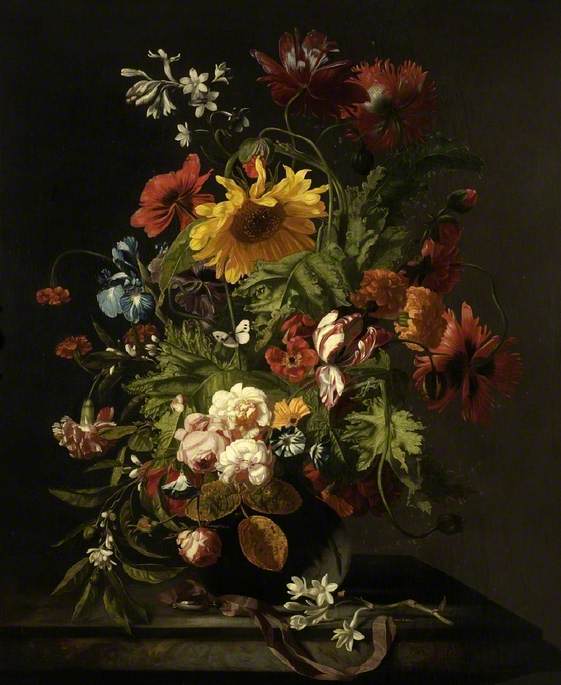 Order Art Reproductions A Vase of Flowers by Simon Pietersz Verelst (1644-1721, Netherlands) | ArtsDot.com