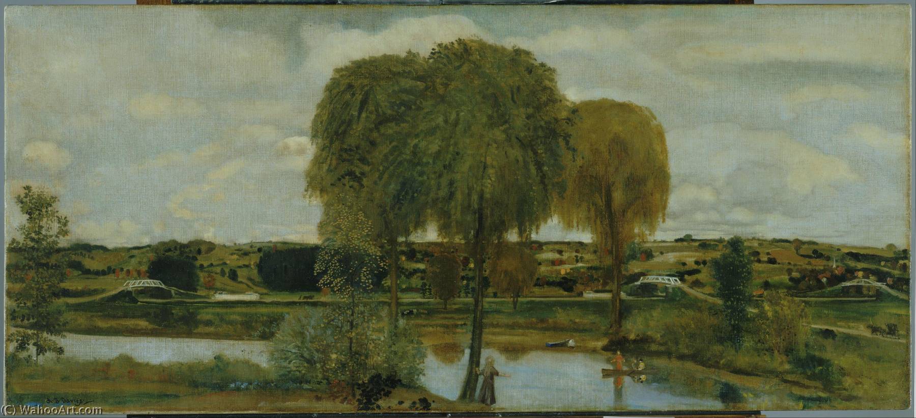 顺序 油畫 沿着伊利运河, 1890 通过 Arthur Bowen Davies (1863-1928, United States) | ArtsDot.com