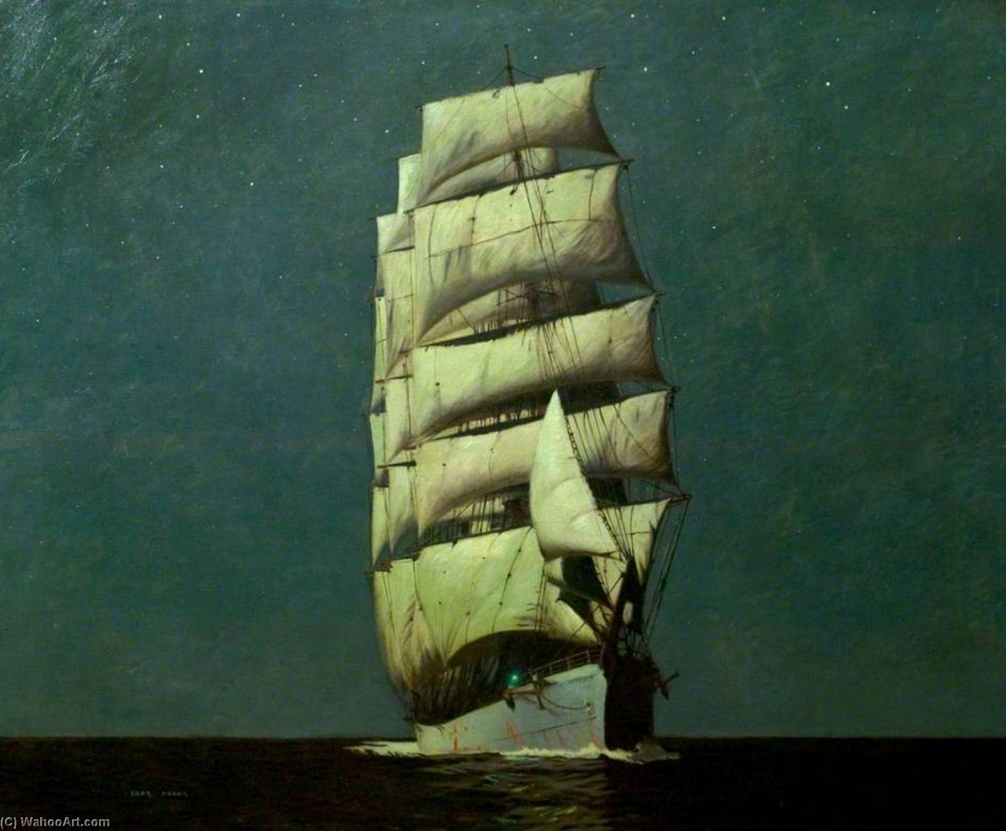 Buy Museum Art Reproductions Moonlight Barque by Charles Pears (Inspired By) (1873-1958, United Kingdom) | ArtsDot.com