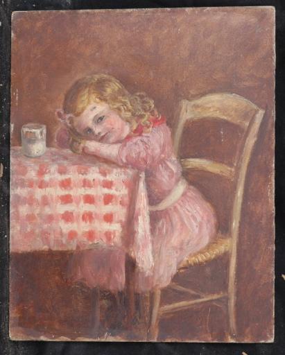 Adquirir Reproducciones De Pinturas Retrato d`une fillette assise à table de Valentine Reyre (1889-1943) | ArtsDot.com