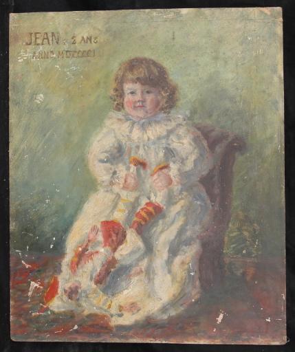 Order Art Reproductions Portrait de Jean assis sur un fauteuil et tenant une marionnette by Valentine Reyre (1889-1943) | ArtsDot.com