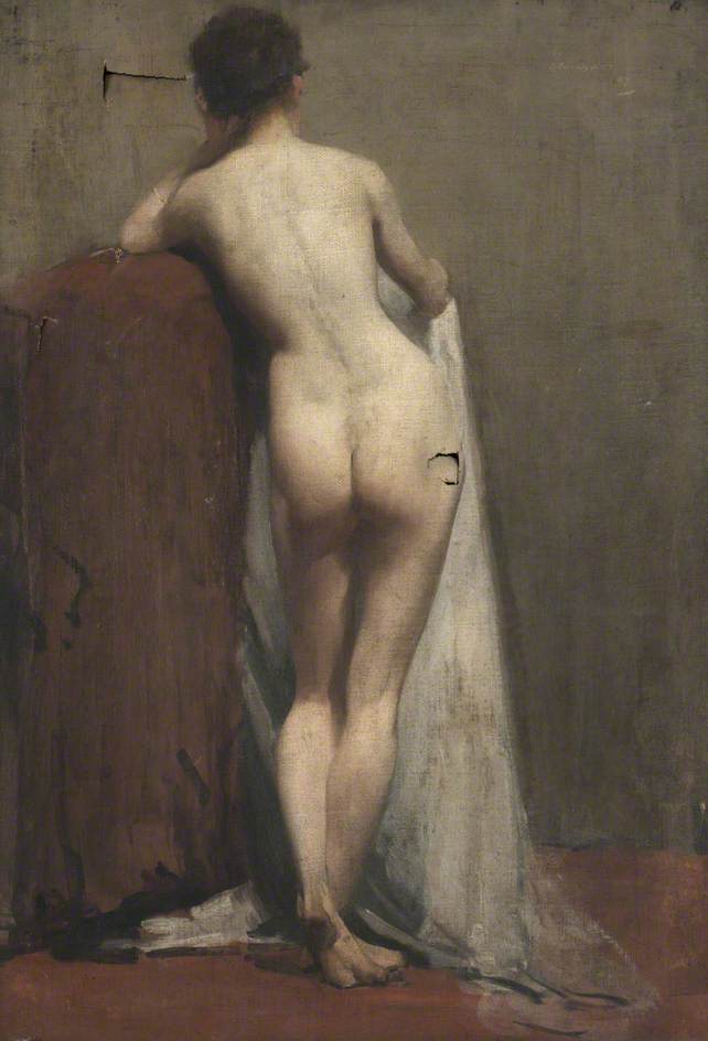 Order Paintings Reproductions Back of Standing Female Nude, 1897 by George Fiddes Watt (Inspired By) (1873-1960) | ArtsDot.com