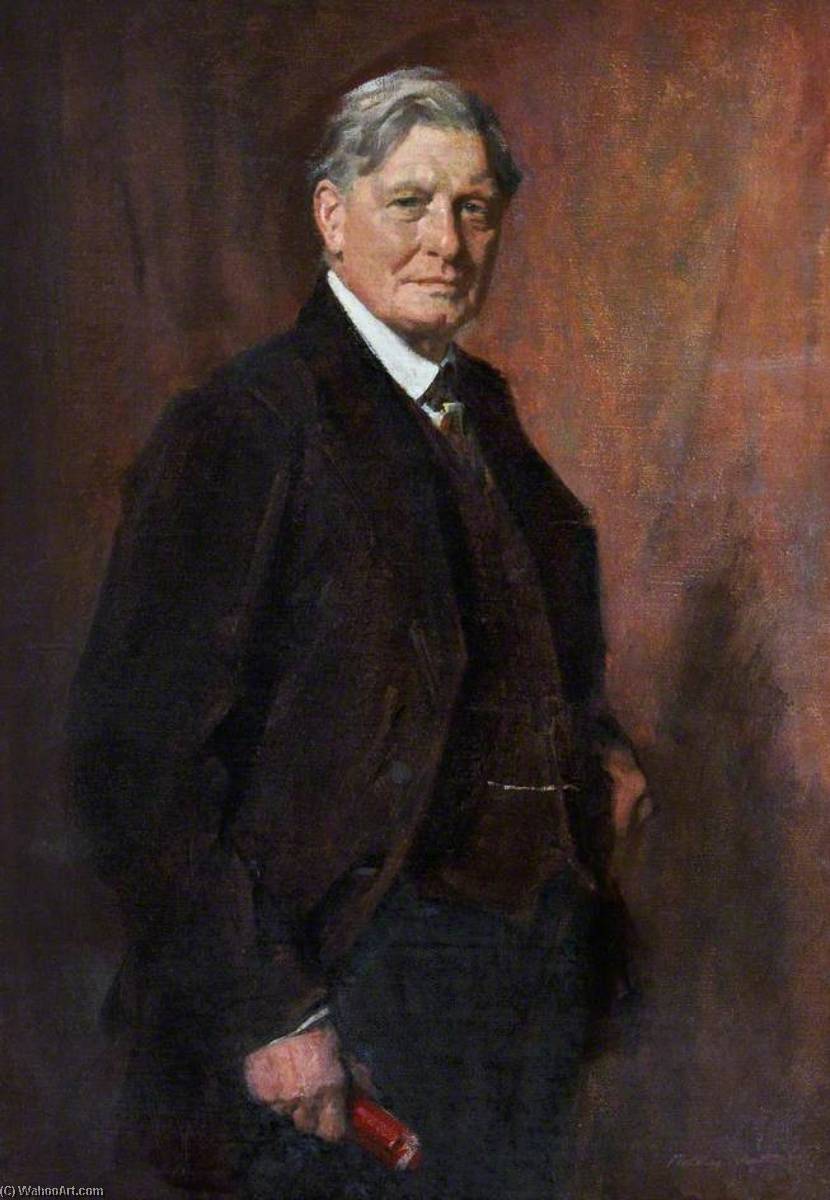 Order Oil Painting Replica Portrait of a Gentleman, 1921 by George Fiddes Watt (Inspired By) (1873-1960) | ArtsDot.com