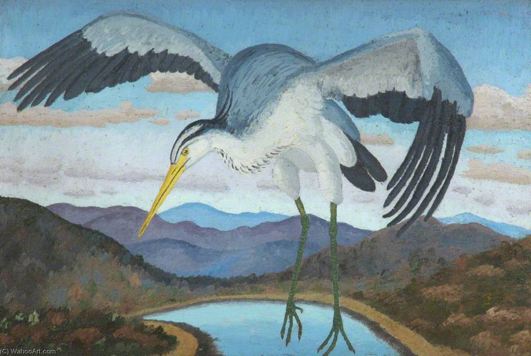 Order Oil Painting Replica Heron, 1941 by Cedric Lockwood Morris (Inspired By) (1889-1982, United Kingdom) | ArtsDot.com