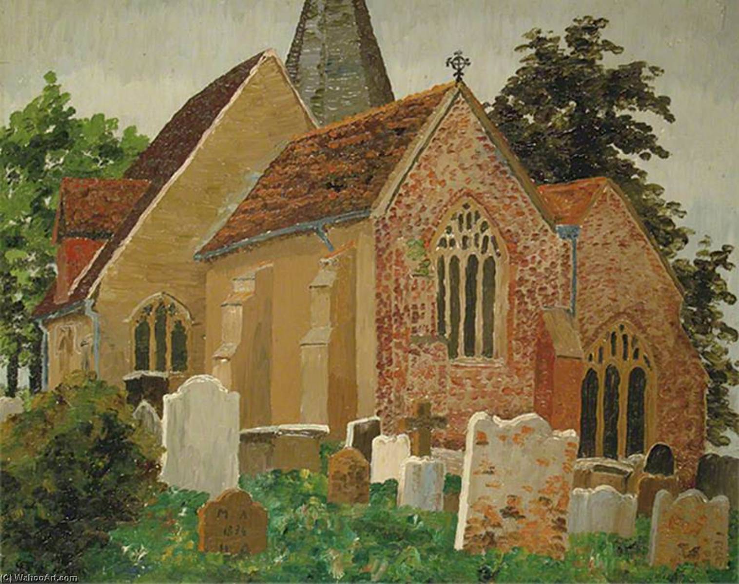 Order Artwork Replica Herstmonceux Church, Hailsham, East Sussex, 1928 by Cedric Lockwood Morris (Inspired By) (1889-1982, United Kingdom) | ArtsDot.com