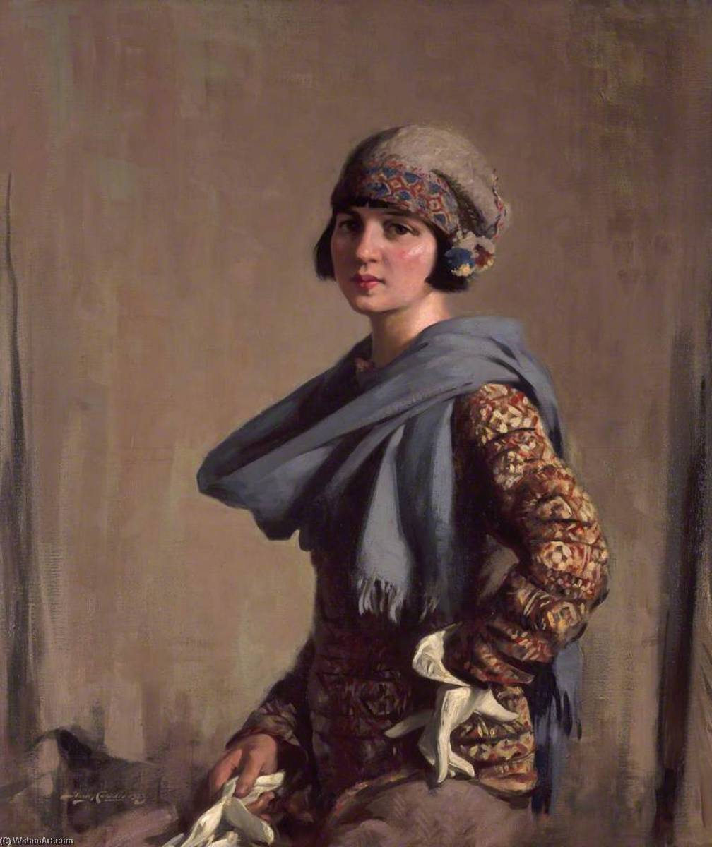 Order Oil Painting Replica The Fair Isle Jumper, 1923 by Stanley Cursiter (Inspired By) (1887-1976, Scotland) | ArtsDot.com