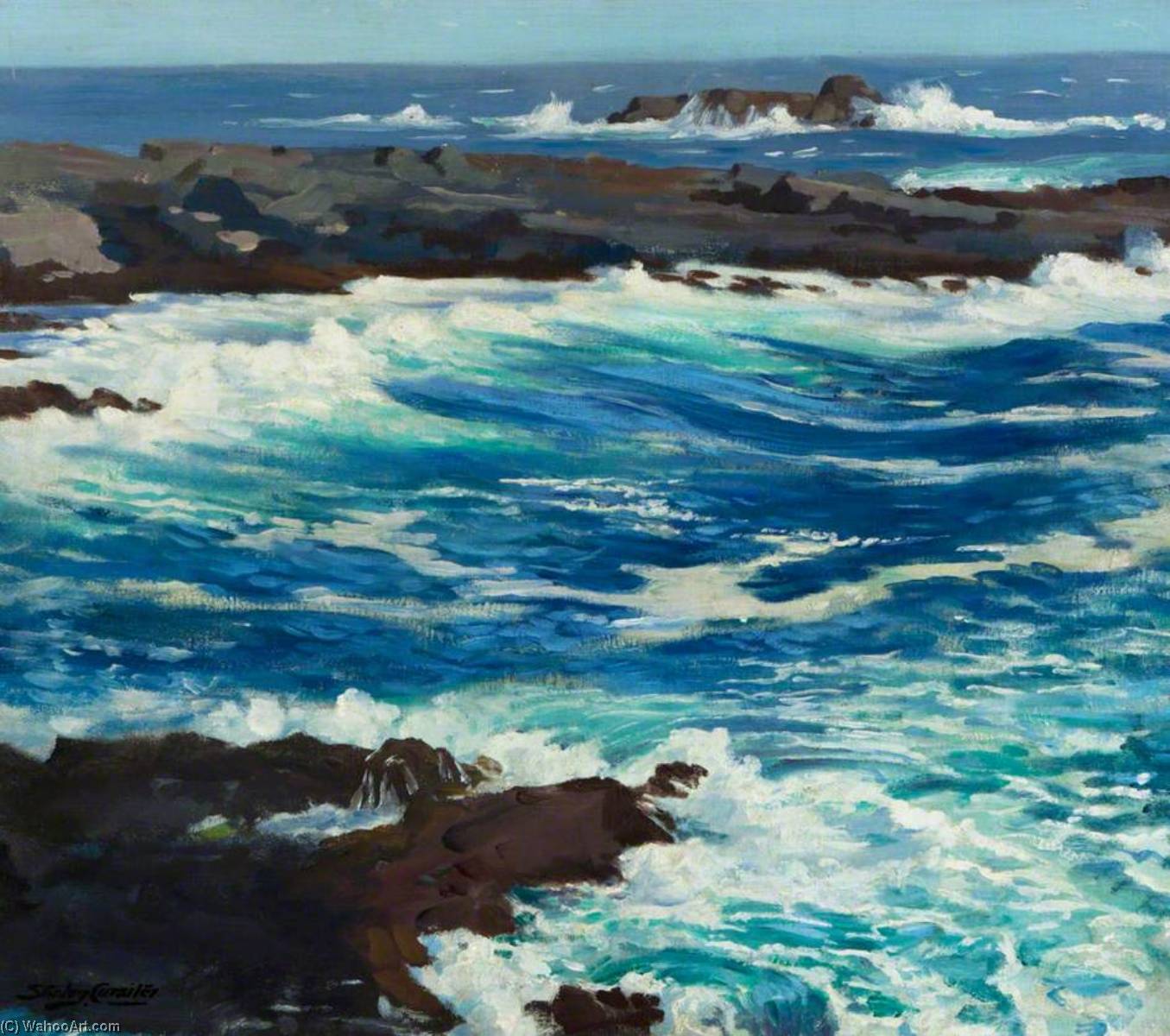 Order Artwork Replica Seascape by Stanley Cursiter (Inspired By) (1887-1976, Scotland) | ArtsDot.com