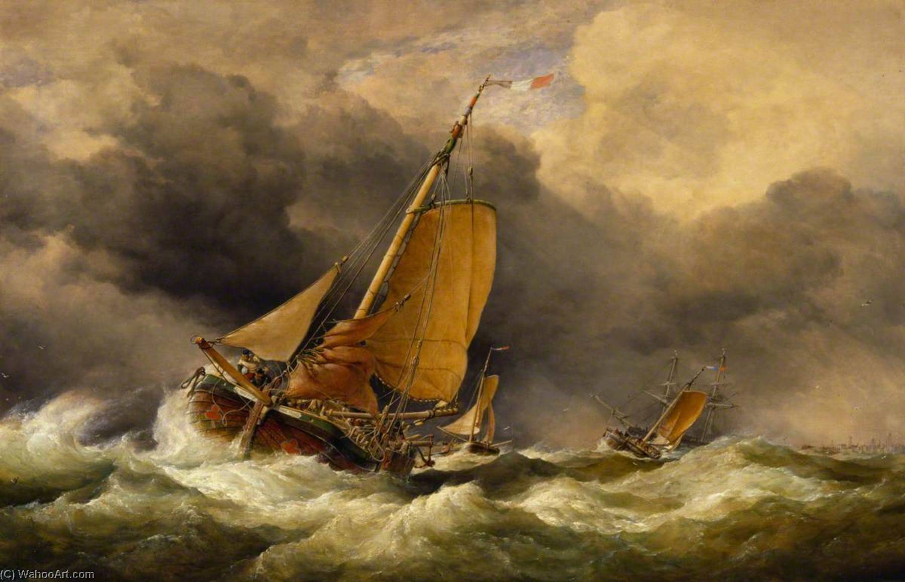 Order Oil Painting Replica Scheveningen Pincks off the Coast of Yarmouth, 1864 by Edward William Cooke (1811-1880, United Kingdom) | ArtsDot.com