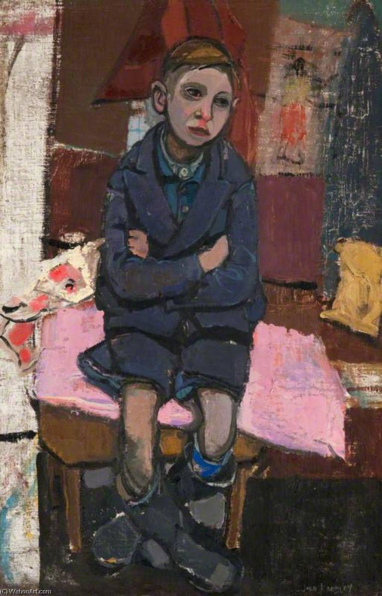 Order Oil Painting Replica Boy on Stool by Joan Kathleen Harding Eardley (Inspired By) (1921-1963, United Kingdom) | ArtsDot.com