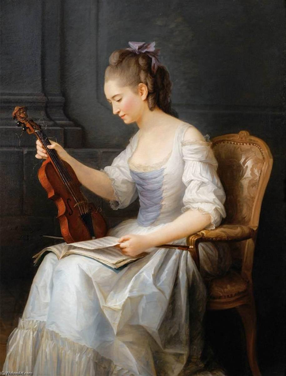 Buy Museum Art Reproductions Portrait of a Violinist, 1773 by Anne Vallayer Coster (1744-1818, France) | ArtsDot.com
