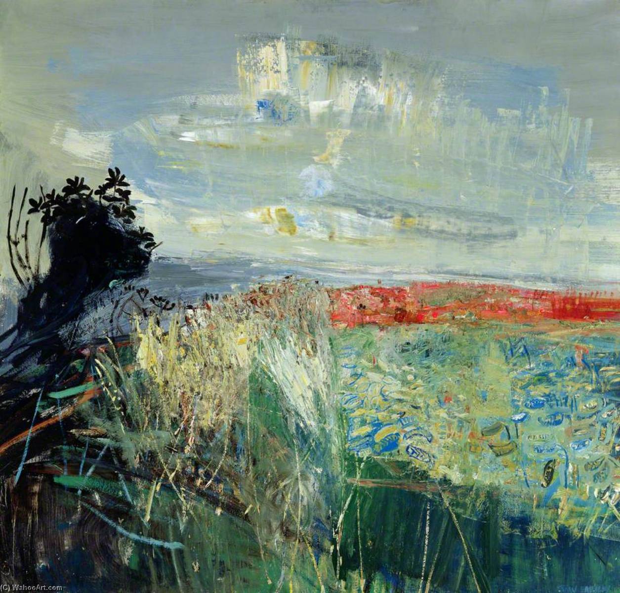 Order Oil Painting Replica Field of Barley by the Sea by Joan Kathleen Harding Eardley (Inspired By) (1921-1963, United Kingdom) | ArtsDot.com
