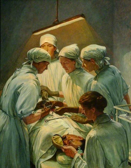 Buy Museum Art Reproductions An Operation at the Military Hospital, Endell Street Dr L. Garrett, Dr Nora Murray, Dr W. Buckley, 1921 by Francis Dodd (1874-1949, United States) | ArtsDot.com