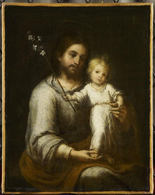 Order Oil Painting Replica SAINT JOSEPH ET L`ENFANT JESUS by Bartolome Esteban Murillo (1618-1682, Spain) | ArtsDot.com