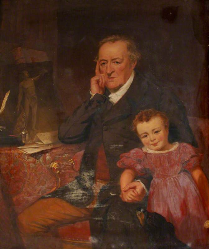 Order Oil Painting Replica George O`Brien Wyndham (1751–1837), 3rd Earl of Egremont, and His Granddaughter the Honourable Caroline Sophia Wyndham (1829–1852), Later Mrs Kingscote, 1836 by George Clint (1770-1854, United Kingdom) | ArtsDot.com