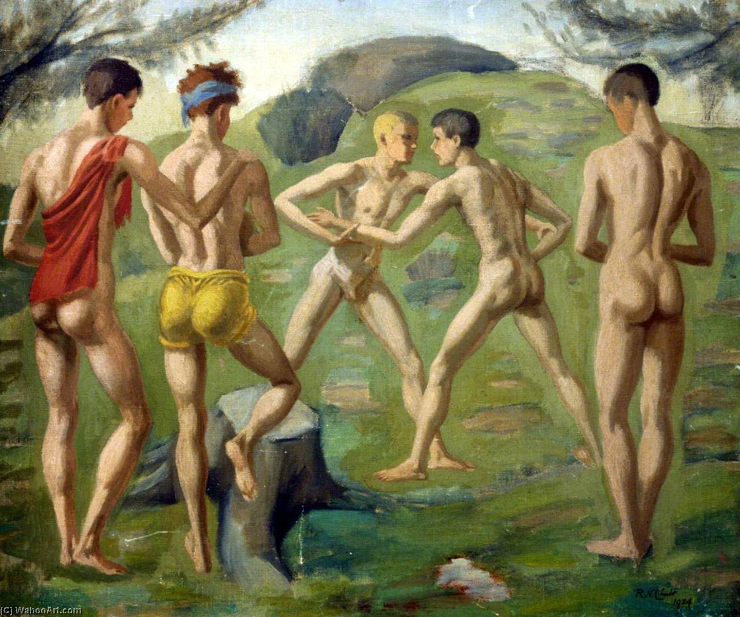 Buy Museum Art Reproductions The Bathers, 1924 by Ralph Nicholas Chubb (Inspired By) (1892-1960) | ArtsDot.com