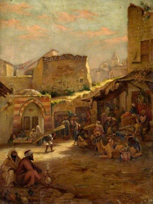 Order Oil Painting Replica Inside Damascus Gate, 1893 by Margaret Thomas (1842-1929, United Kingdom) | ArtsDot.com