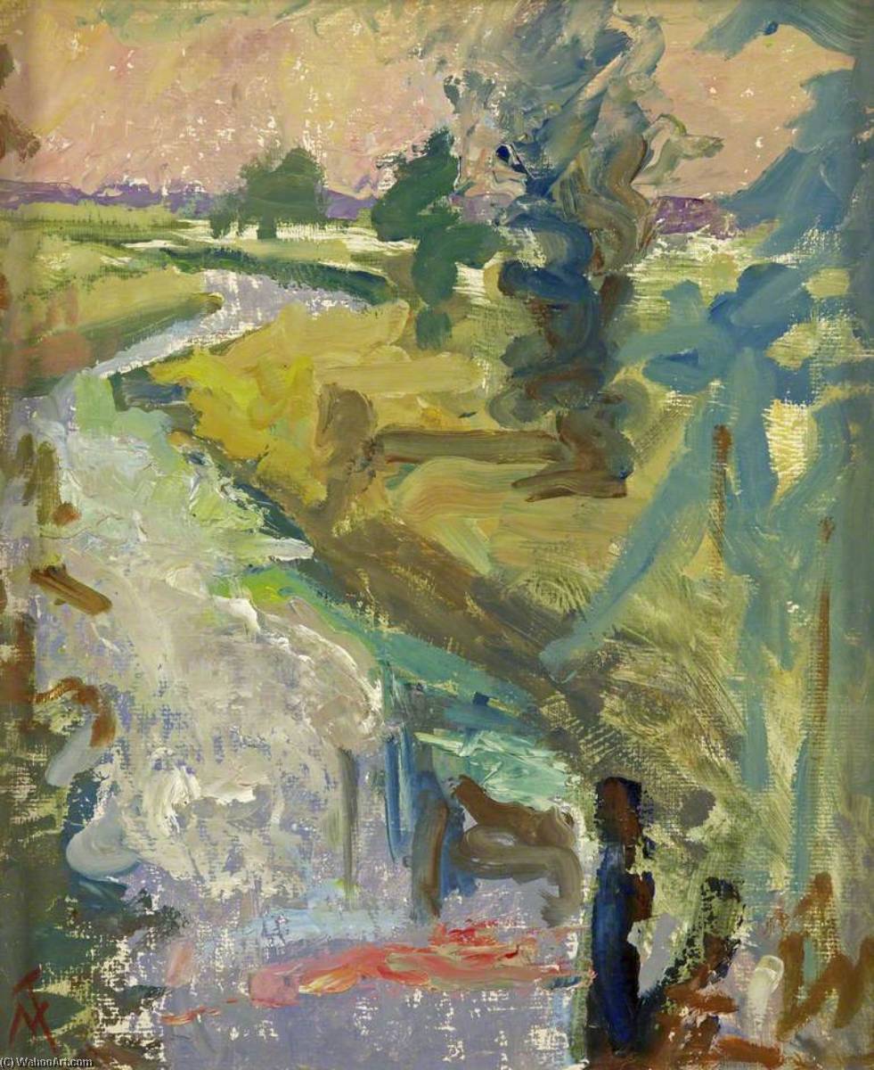 Order Paintings Reproductions The River Summer Evening by Margaret Thomas (1842-1929, United Kingdom) | ArtsDot.com