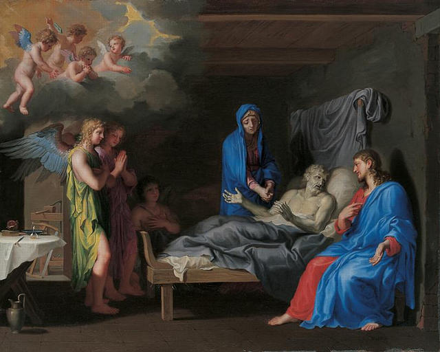 Buy Museum Art Reproductions La mort de Saint Joseph by Jacques De Stella (1596-1657) | ArtsDot.com