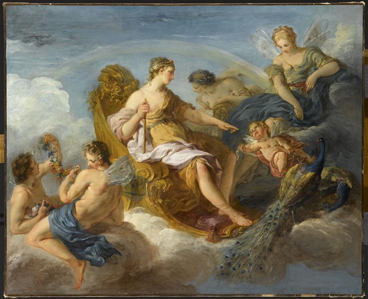 Order Paintings Reproductions Junon, Iris et Flore by François Lemoyne (1688-1737, France) | ArtsDot.com