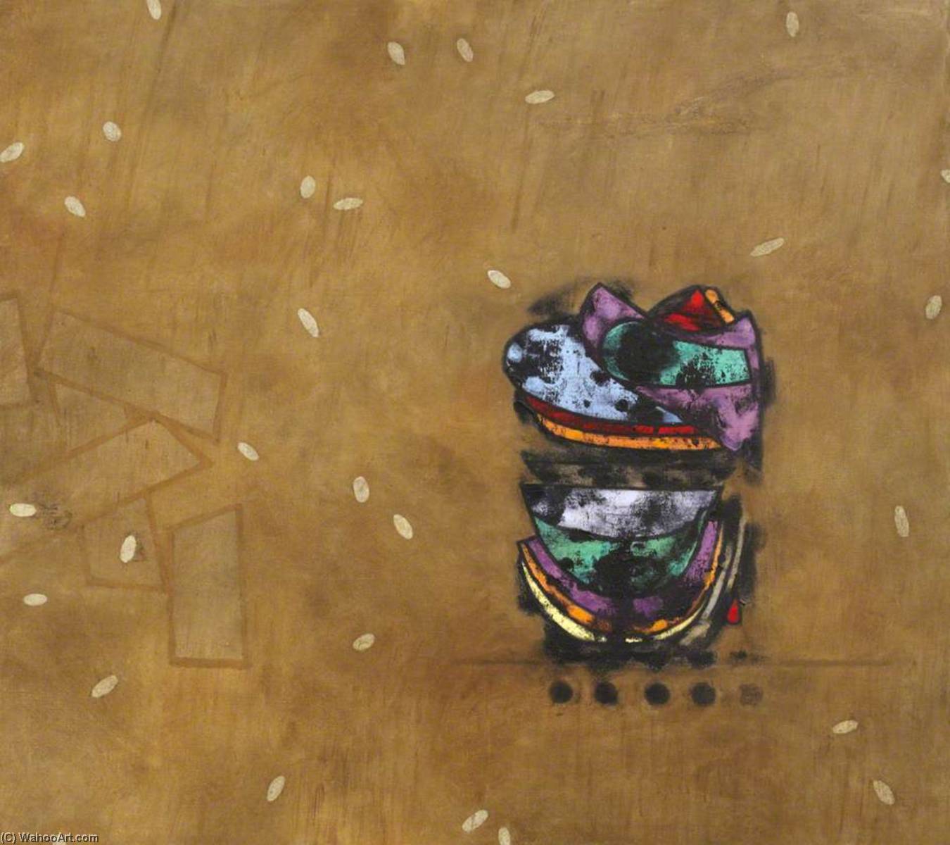 购买 博物馆艺术复制品，艺术复制品，绘画复制品，博物馆质量版画，美术复制品，着名绘画复制品，博物馆品质复制品，帆布艺术版画 Small Stack, 1996 通过 Prunella Clough (灵感来自) (1919-1999) | ArtsDot.com