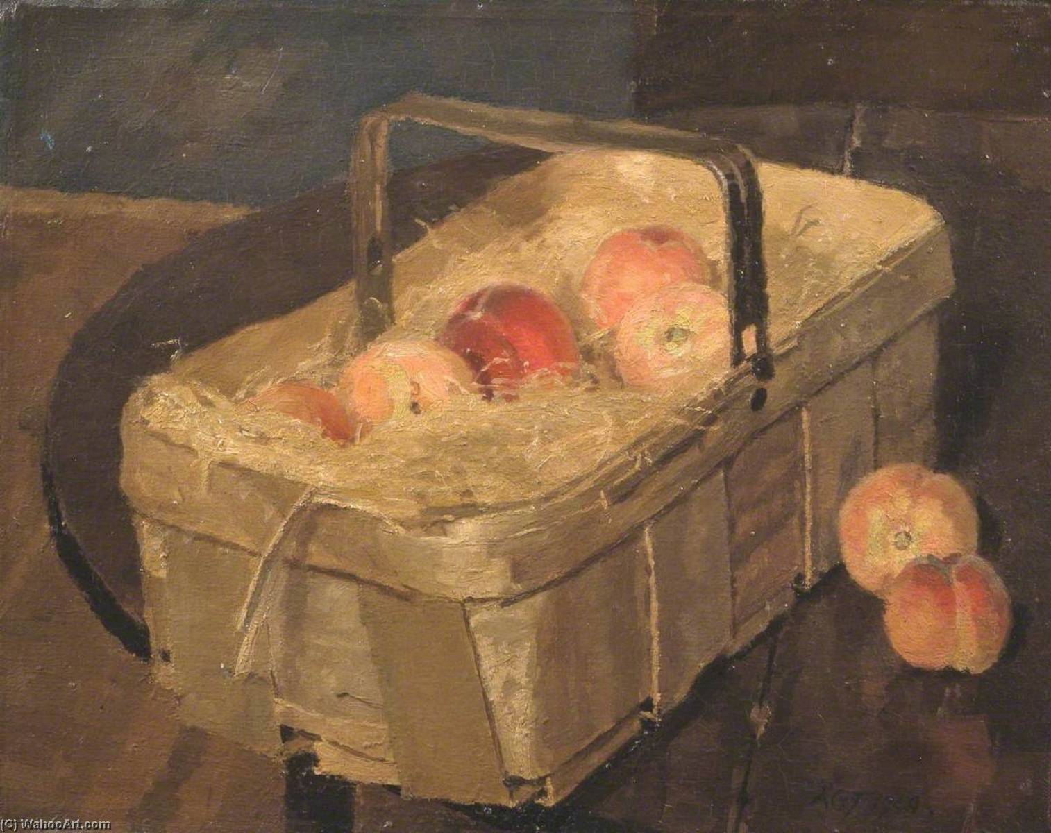 Buy Museum Art Reproductions Peaches in a Basket, 1948 by Allan Gwynne Jones (Inspired By) (1892-1982) | ArtsDot.com